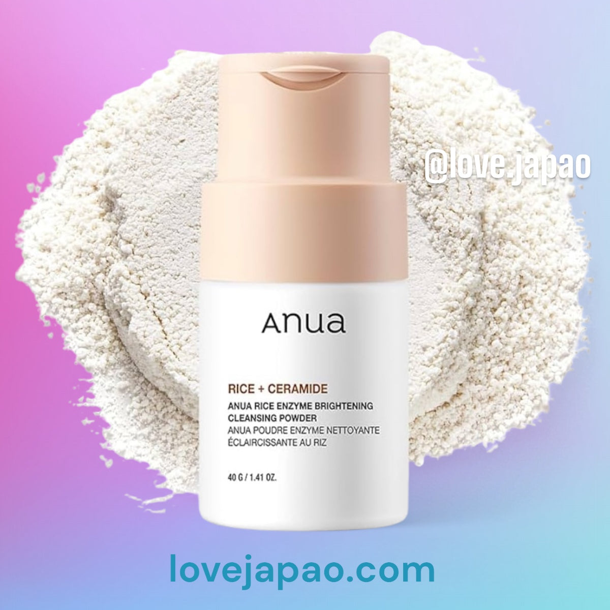 ANUA Rice Brighting Enzyme Facial Cleansing Powder, (40 g), Pó de Limpeza Facial, Poros, Cravos, Cuidados com a Pele, Tonificação, Pacote de Enzimas, Arbutina, Vitaminas, Pele Seca, Pele Mista, Coreano
