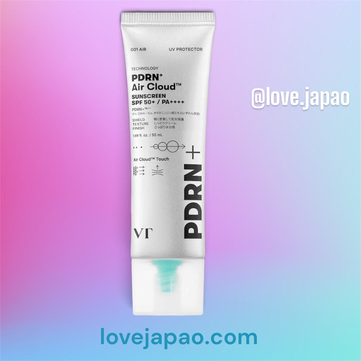 VT Cosmetics PDRN+ Air Cloud Sunscreen SPF50+ PA++++ – Protetor Solar Coreano 50ml