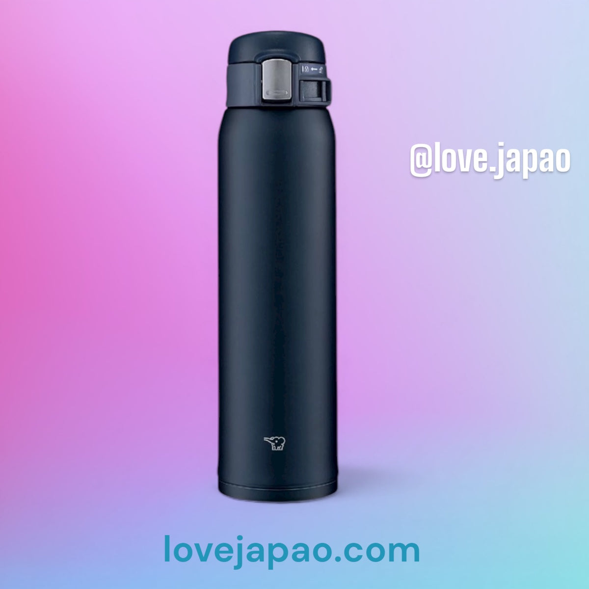 Garrafa de aço inoxidável ZOJIRUSHI SM-VA60-AD Garrafa de água, tampa sem costura, grande capacidade, 20,2 fl oz (600 mL), abertura rápida, tampa e vedação integradas, fácil de limpar, apenas 3 partes para lavar, marinho