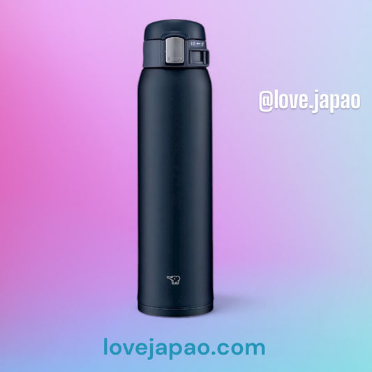 Garrafa de aço inoxidável ZOJIRUSHI SM-VA60-AD Garrafa de água, tampa sem costura, grande capacidade, 20,2 fl oz (600 mL), abertura rápida, tampa e vedação integradas, fácil de limpar, apenas 3 partes para lavar, marinho
