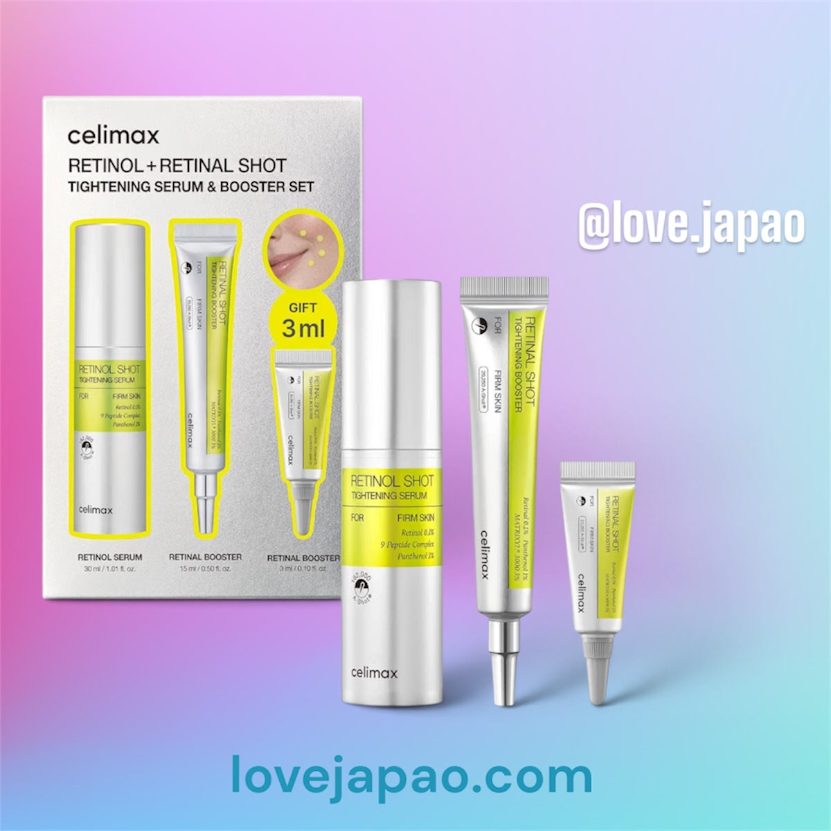 Celimax The Vita-A Retinol + Retinal Shot Tightening Set – 3 Itens