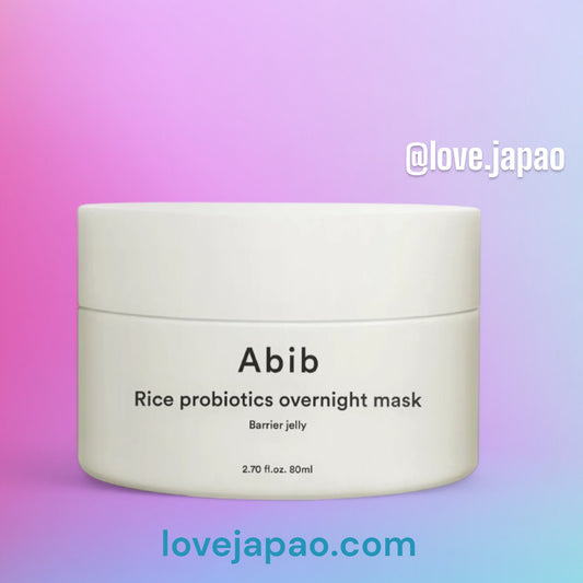 Abib Rice Probiotics Máscara noturna Barrier Jelly 80 ml um hidratante intensivo nutritivo para barreira da pele