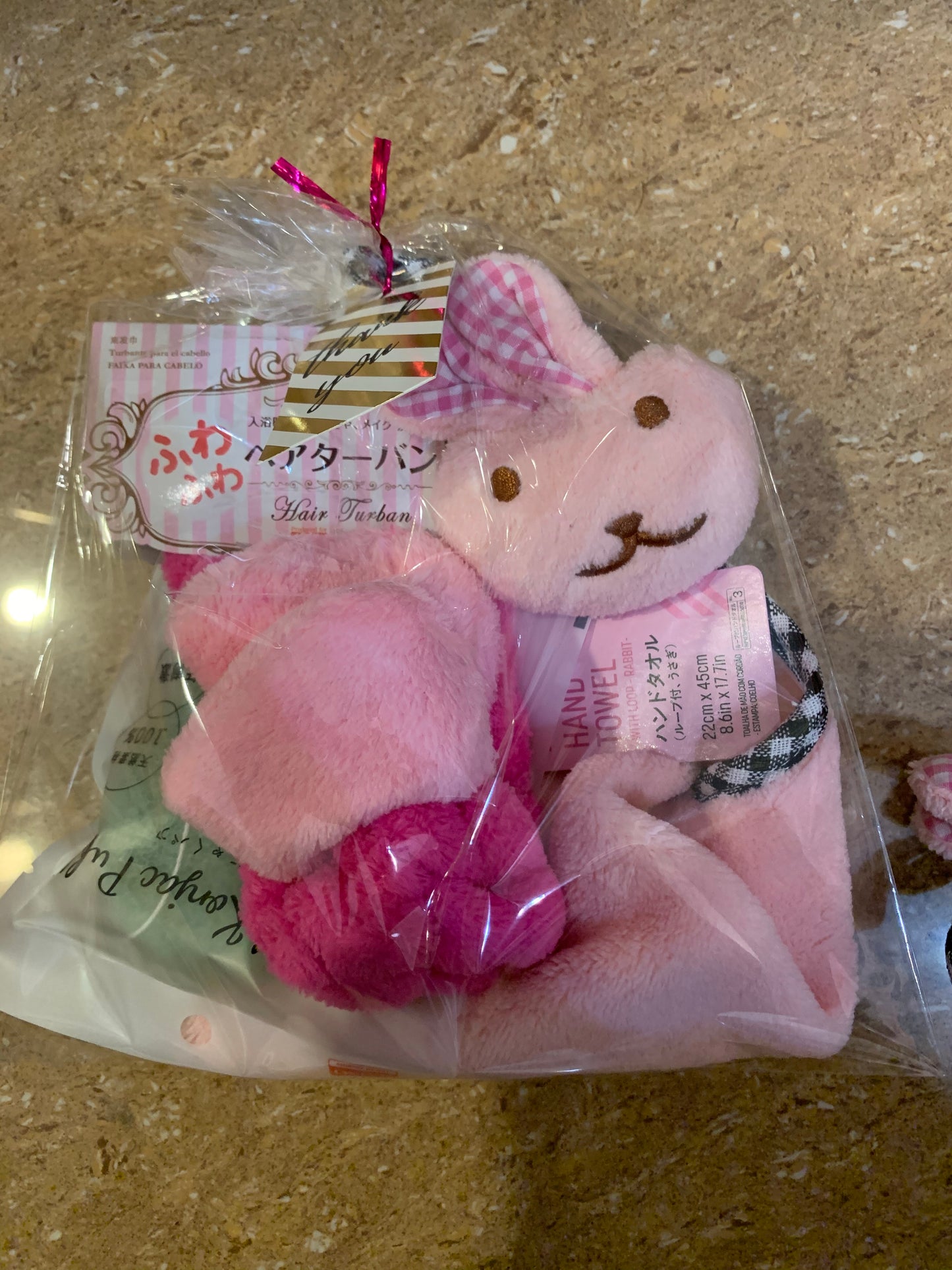 Bunny towel kit / hair band and Konjac sponge