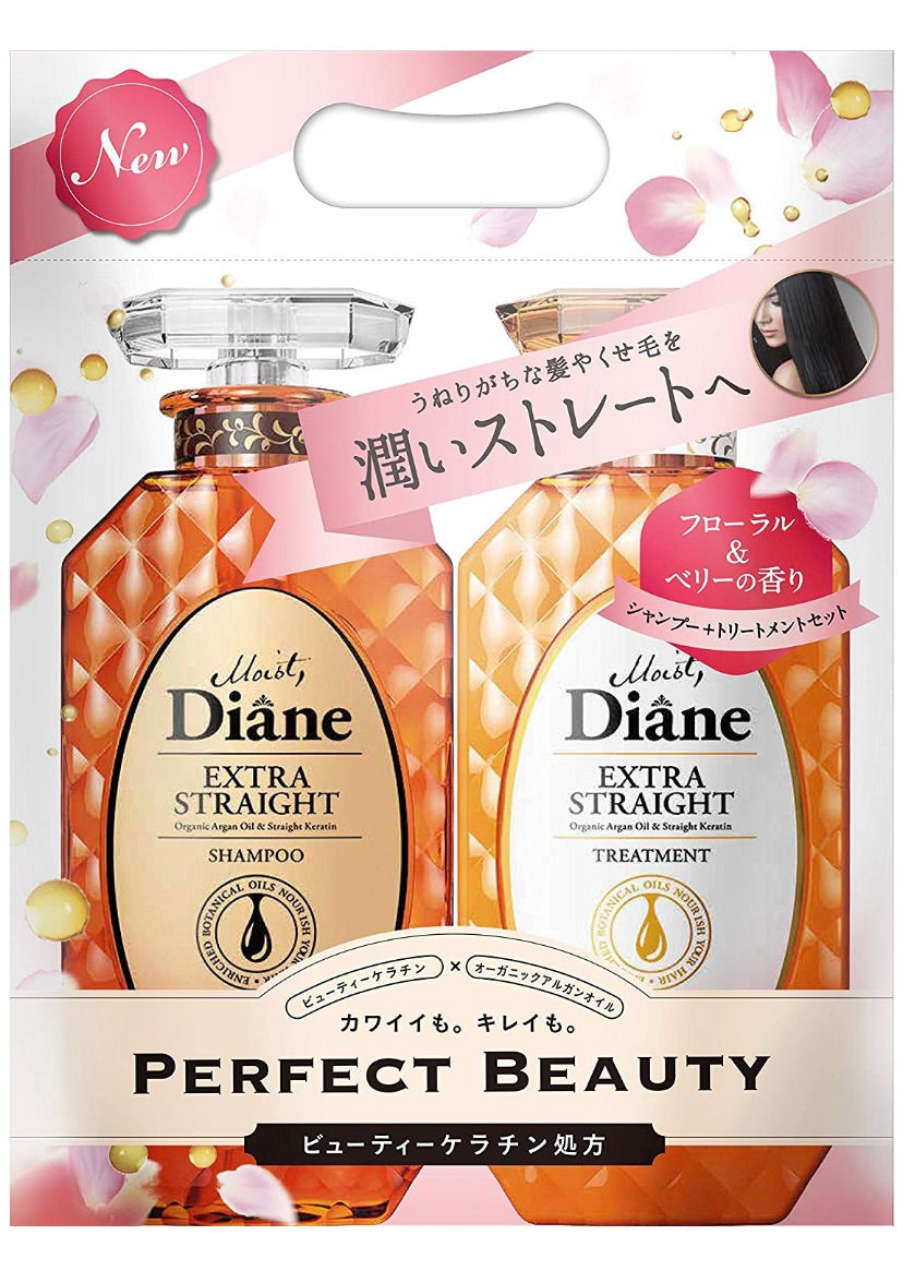 Shampoo e balsamo Moist Diane Extra Straight da 450 ml